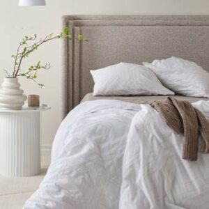 BRYONA påslakan Vit/grå