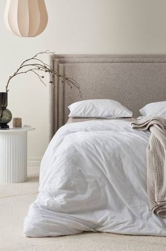 BRYONA påslakanset dubbelsäng Vit/beige