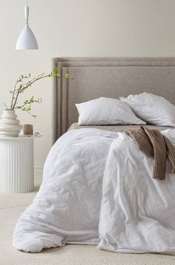 BRYONA påslakanset enkelsäng Vit/grå