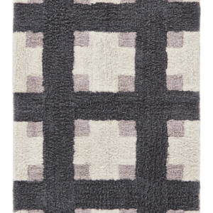 BYMARKEN badrumsmatta Grå/lila/naturvit