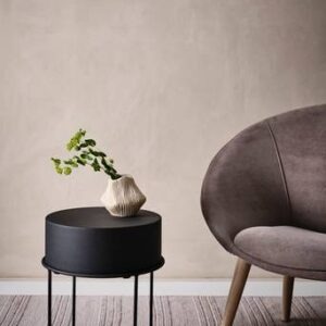 BYRON sidobord ø 40 cm Svart