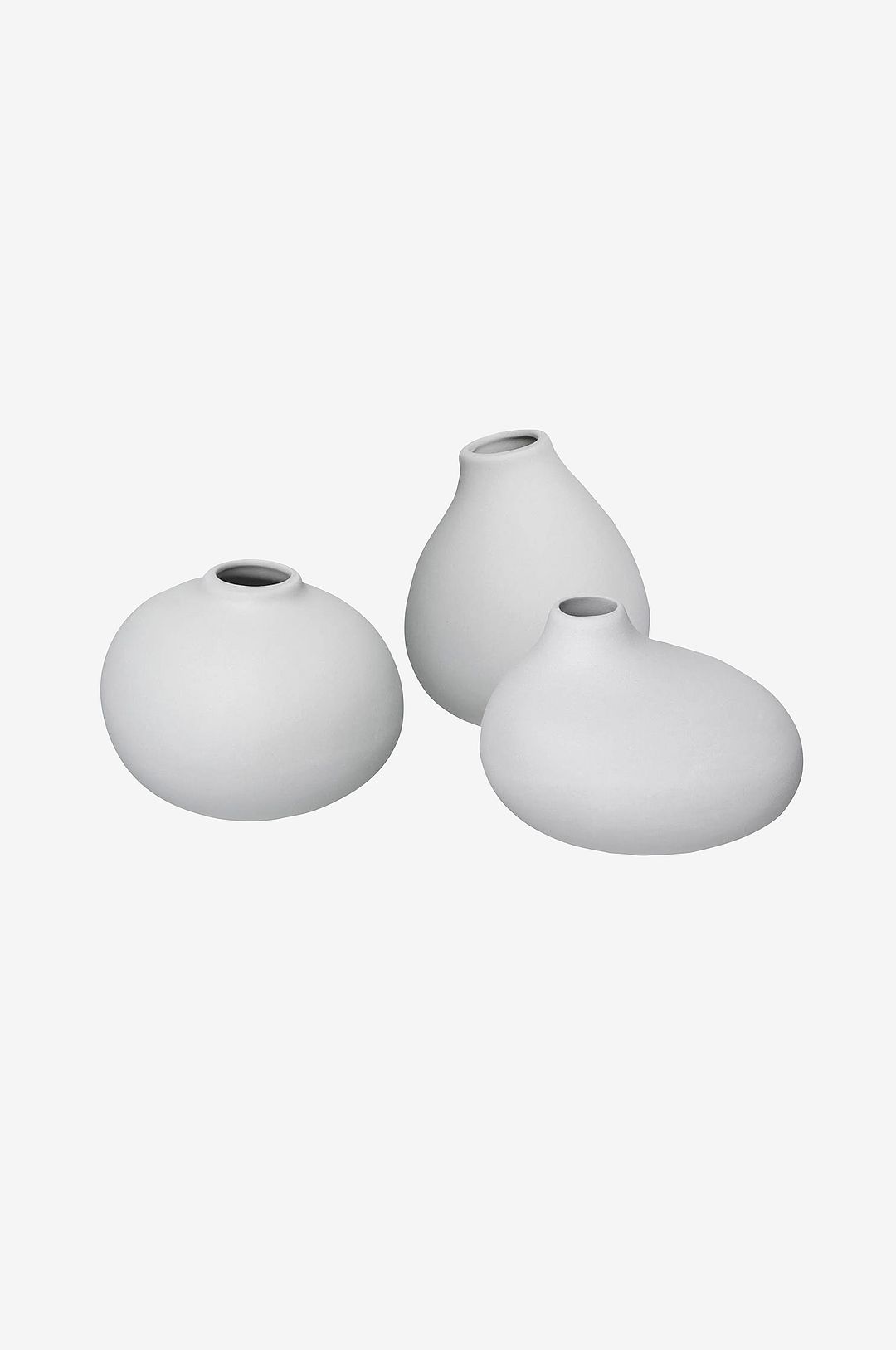 Blomus – Set med 3 Vaser Nona – Grå – Krukor & vaser – Från Homeroom