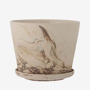 Bloomingville – Blomkruka Stacy, med fat – Brun – Krukor & vaser – Från Homeroom