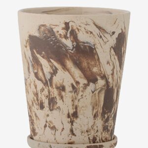 Bloomingville – Blomkruka Stacy, med fat – Brun – Krukor & vaser – Från Homeroom