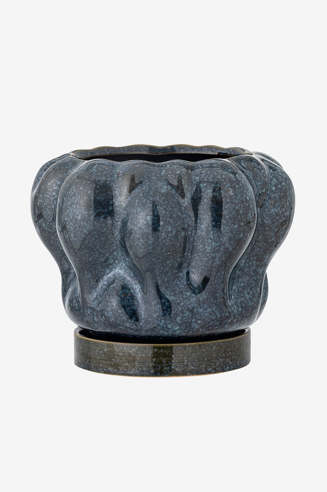 Bloomingville – Hollis Blomkruka med fat – Blå – Krukor & vaser – Från Homeroom