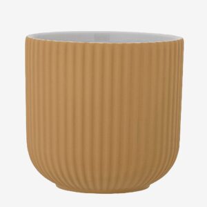 Bloomingville – Kamma Blomkruka, Gul, Stengods – Gul – Krukor & vaser – Från Homeroom