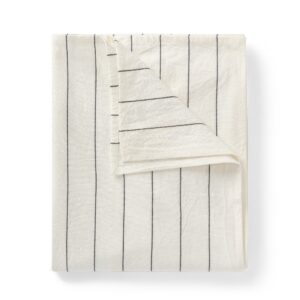 Bordsduk Pinstripe 240x140cm Bomull Vit/Svart