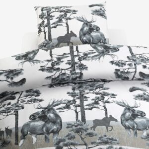 Borganäs of Sweden – 2-Dels Set Älg – Grå – Påslakanset – Från Homeroom