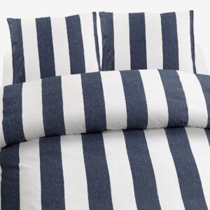 Borganäs of Sweden – 3-Dels Set Block Stripe Dubbel – Blå – Påslakanset – Från Homeroom