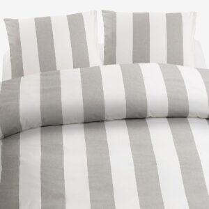 Borganäs of Sweden – 3-Dels Set Block Stripe Dubbel – Grå – Påslakanset – Från Homeroom