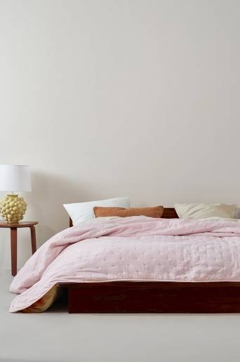 CALM överkast – dubbelsäng 260×260 cm Puderrosa