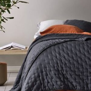 CALM överkast – enkelsäng 180×260 cm Mörkgrå