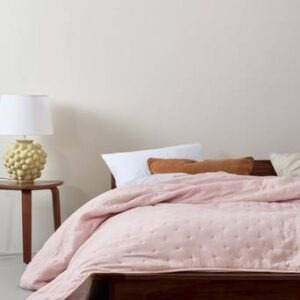 CALM överkast – enkelsäng 180×260 cm Puderrosa
