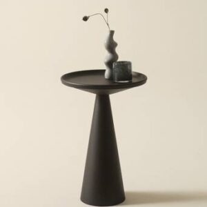 CAMERI sidobord ø 38 cm Svart