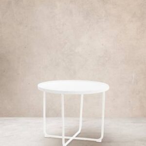 CAORLE sidobord ø 61 cm – hög Vit