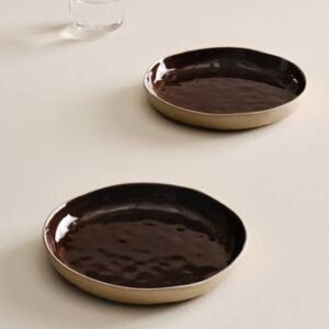 CARA assiett 2-pack ø 22 cm Mörkbrun/beige