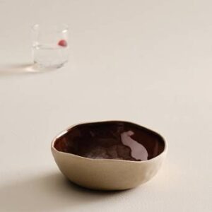 CARA skål ø 18 cm Mörkbrun/beige