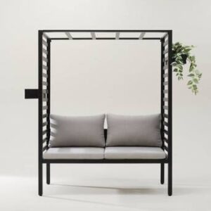 CARLO soffa med pergola Svart