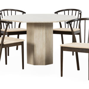 CATANIA/NINNI Matgrupp 4 Stolar Sandbeige/Brun