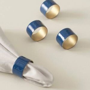 CIERRA servettring 4-pack Blå/mässing