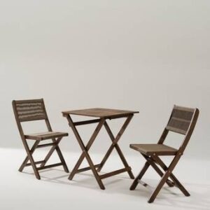 CORAL caféset 3 delar Teak/Brun