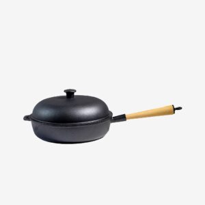 Carl Victor – Traktörpanna med lock i gjutjärn Ø 28 cm – Svart – Stekpannor & grillpannor – Från Homeroom