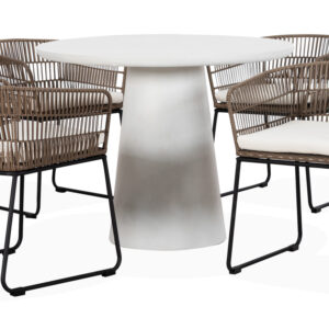 DAMON/FREEPORT Matgrupp Vit 4 Stolar