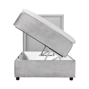 DANVIK/PERLA Sängpaket 120 Sammet Ljusgrå