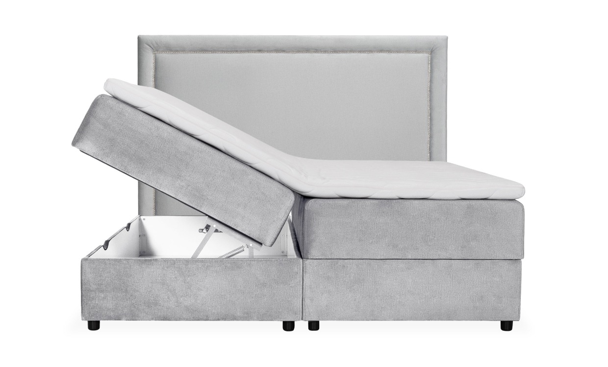 DANVIK/PERLA Sängpaket 180 Sammet Ljusgrå