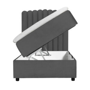 DANVIK/PRIMO 120 Sängpaket Sammet Mörkgrå