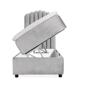 DANVIK/PRIMO 90 Sängpaket Sammet Ljusgrå