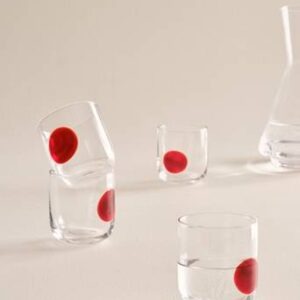 DART glas 4-pack Transparent/vinröd