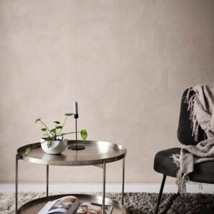 DAVIS sidobord/brickbord ø 63 cm Nickel