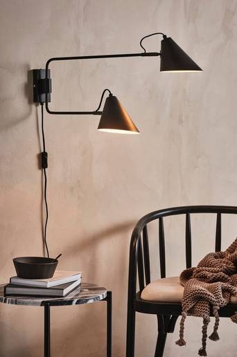 DEUX vägglampa Matt svart