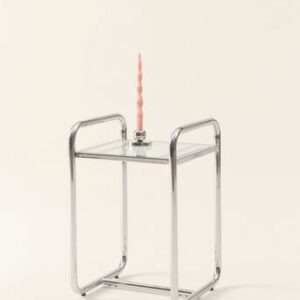 DOMINGO sidobord 40×40 cm Krom