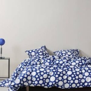 DORI påslakanset dubbelsäng Kobolt/vit