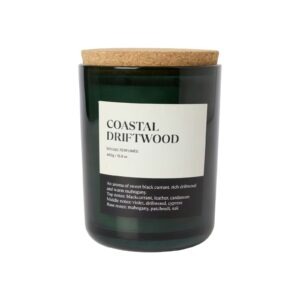 Doftljus med kork lock 450gr Mörk grön