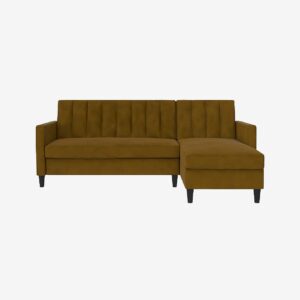 Dorel Home – Bäddsoffa 3-sits med schäslong Celine – Gul – Bäddsoffor – Från Homeroom