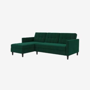 Dorel Home – Bäddsoffa 3-sits med schäslong Hartford – Grön – Bäddsoffor – Från Homeroom