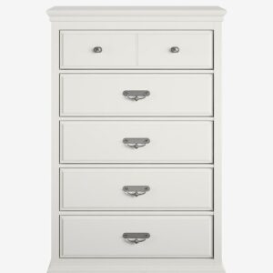 Dorel Home – Byrå med fem lådor Bristol – Vit – Byråar – Från Homeroom