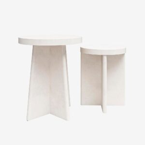 Dorel Home – Gavelbord uppsättning av 2 Liam – Vit – Avlastningsbord & sidobord – Från Homeroom