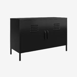 Dorel Home – Skåp med 2 dörrar Metall Mission District – Svart – Byråar – Från Homeroom