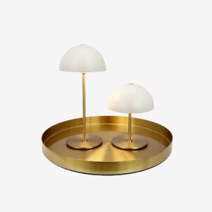 Dyberg Larsen – Bordslampa Along Mini 2 st. och bricka – Beige – Bordslampor – Från Homeroom