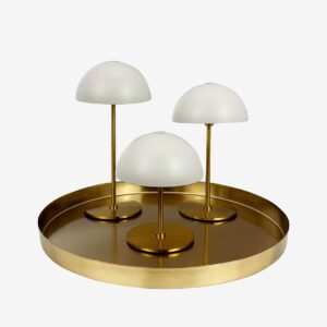 Dyberg Larsen – Bordslampa Along Mini 3 st. och bricka – Beige – Bordslampor – Från Homeroom