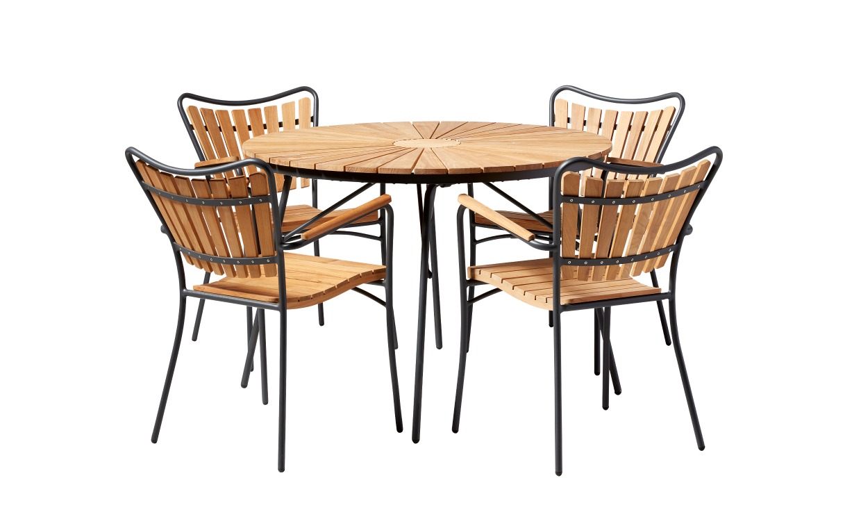 ELLEN Matgrupp 110 + 4 Stolar Grå