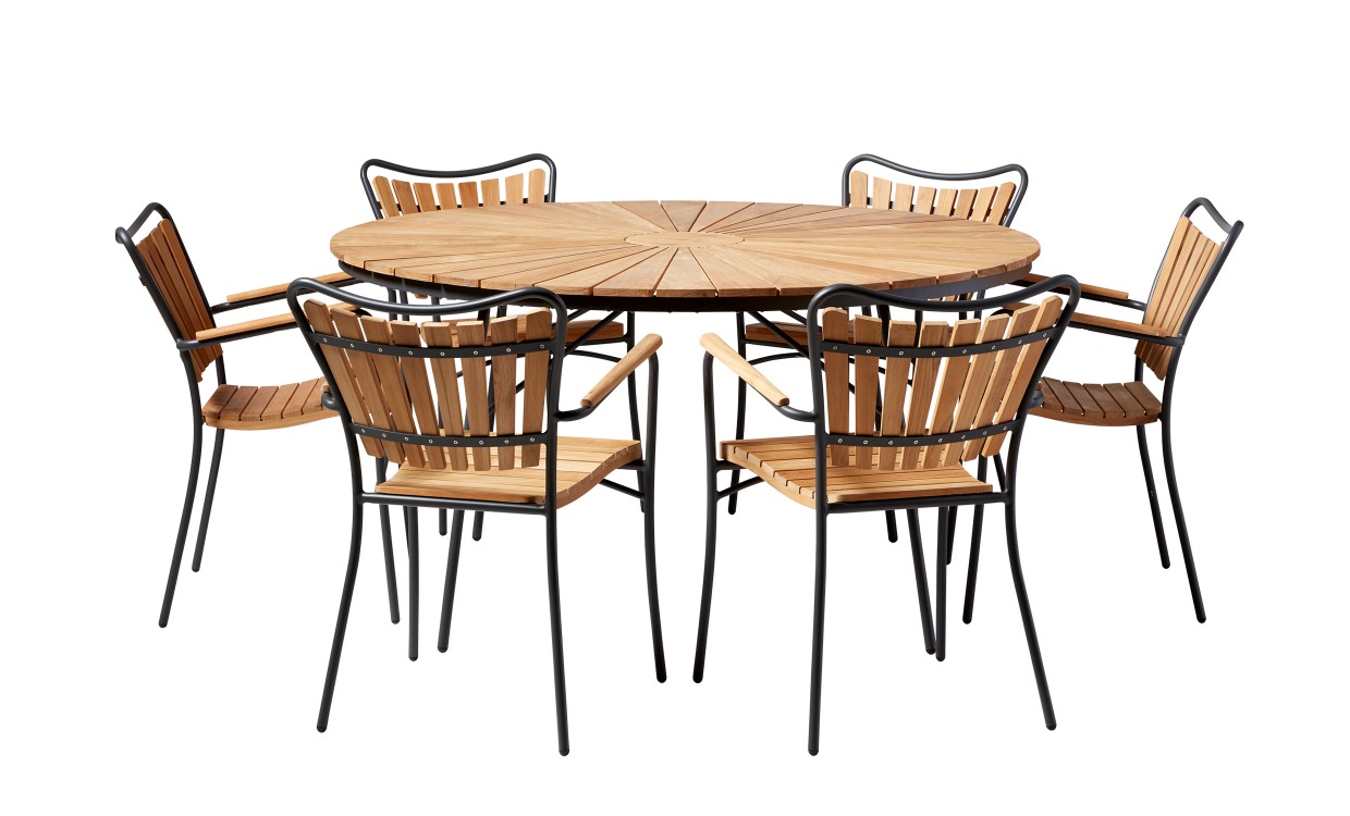 ELLEN Matgrupp 150 + 6 Stolar Grå