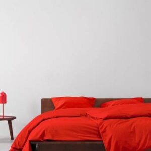 ENA påslakanset enkelsäng ekologisk Tomatröd