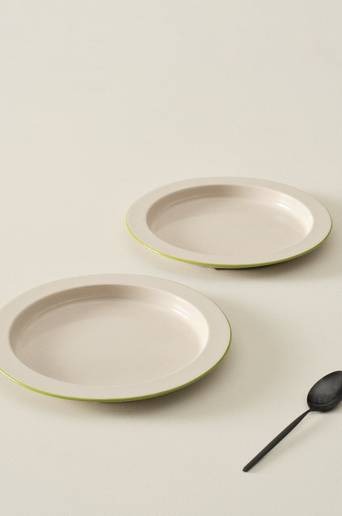 ETTA PICNIC tallrik 2-pack ø 30 cm Beige/grön