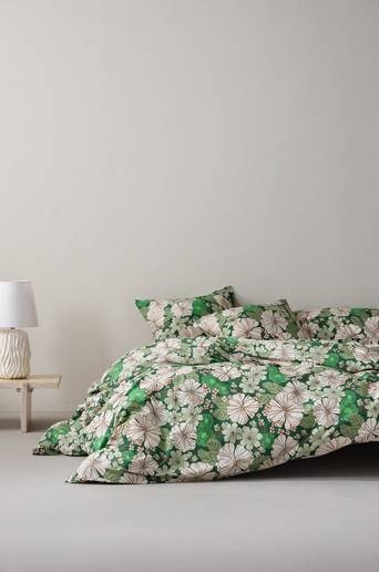 FIORI påslakanset dubbelsäng Grön/multi