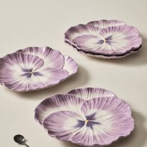 FLORA tallrik 4-pack ø 27 cm Lila/vit